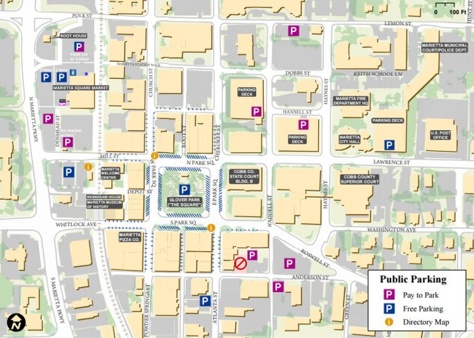Marietta Public Parking Map